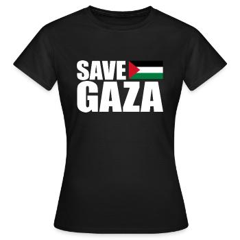 Save gaza - Women's T-Shirt - black - Front - AI Model Female 172 dark (172cm)