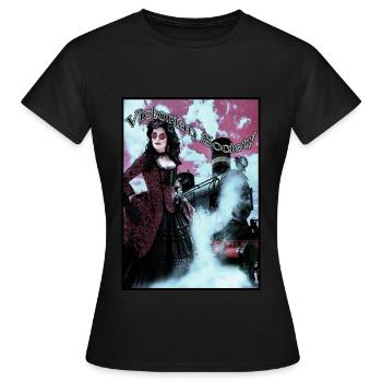 Société victorienne steampunk - T-shirt Femme - noir - Devant - AI Model Female 172 dark (172cm)