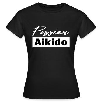 Passion aïkido - T-shirt Femme - noir - Devant - AI Model Female 172 dark (172cm)