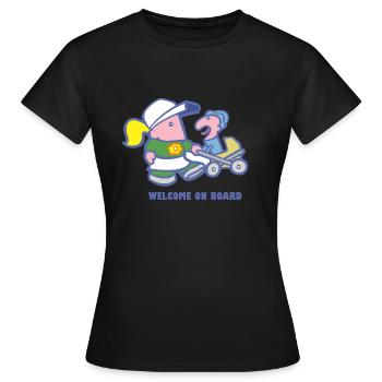 Welcome on board - Bienvenue à bord - T-shirt Femme - noir - Devant - AI Model Female 172 dark (172cm)