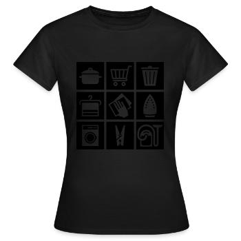 Icônes de nettoyage - T-shirt Femme - noir - Devant - AI Model Female 172 dark (172cm)