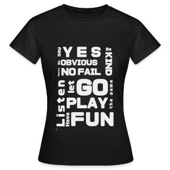 improv rules white - Women's T-Shirt - black - Front - AI Model Female 172 dark (172cm)