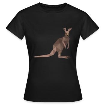 Origami / polygone de kangourou - T-shirt Femme - noir - Devant - AI Model Female 172 dark (172cm)