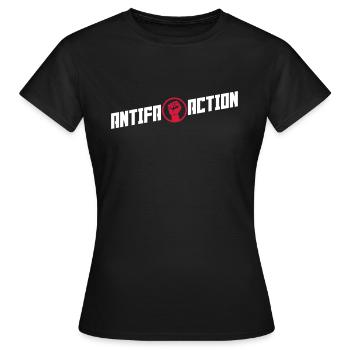 Antifa Action (Fist) - Frauen T-Shirt - Schwarz - Vorne - AI Model Female 172 dark (172cm)