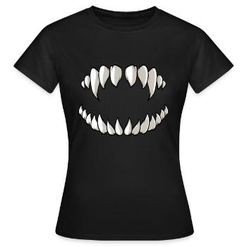 Drôle de dents de vampire Dracula - T-shirt Femme - noir - Devant - AI Model Female 172 dark (172cm)