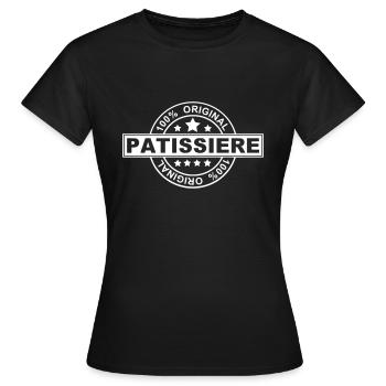 patissiere - T-shirt Femme - noir - Devant - AI Model Female 172 dark (172cm)
