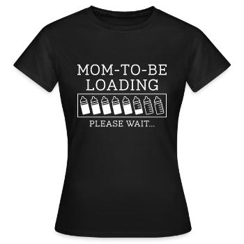 Maman à charger - T-shirt Femme - noir - Devant - AI Model Female 172 dark (172cm)