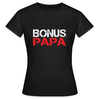 Bonus Papa - T-shirt Femme - noir - Devant - AI Model Female 172 dark (172cm)