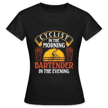 Cyclist in the Morning - Frauen T-Shirt - Schwarz - Vorne - AI Model Female 172 dark (172cm)