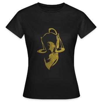 Justice Goddess of Justice - Women's T-Shirt - black - Front - AI Model Female 172 dark (172cm)