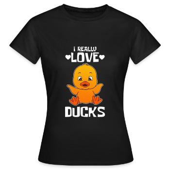 Doux canard J’aime vraiment les canards ! - T-shirt Femme - noir - Devant - AI Model Female 172 dark (172cm)