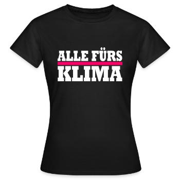 Alle fürs klima - Frauen T-Shirt - Schwarz - Vorne - AI Model Female 172 dark (172cm)