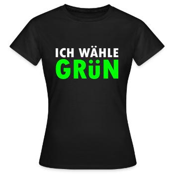 Ich wähle grün - Frauen T-Shirt - Schwarz - Vorne - AI Model Female 172 dark (172cm)