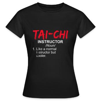 Instructeur de Tai Chi - T-shirt Femme - noir - Devant - AI Model Female 172 dark (172cm)
