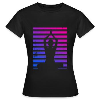 Méditation rétro Méditation drôle Méditation - T-shirt Femme - noir - Devant - AI Model Female 172 dark (172cm)