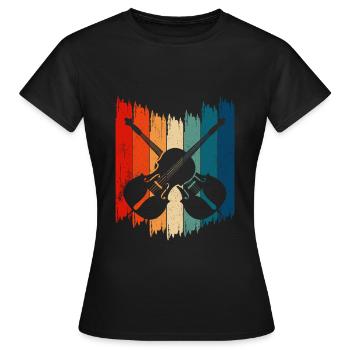 Vintage Kontrabass Retro Kontrabass - Frauen T-Shirt - Schwarz - Vorne - AI Model Female 172 dark (172cm)