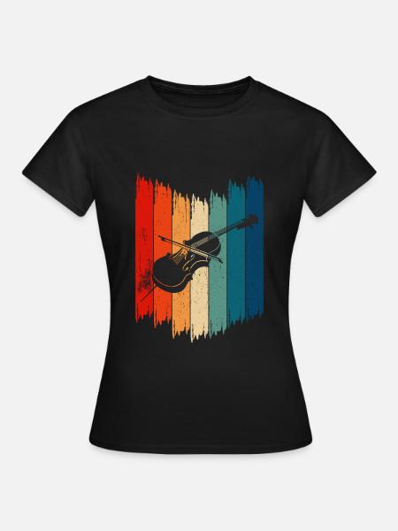 Geige Vintage Cello Retro Cello - Frauen T-Shirt - Schwarz