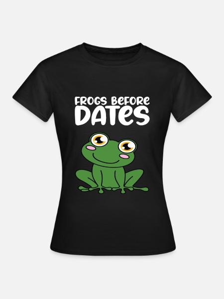 Frösche Vor Daten - Frauen T-Shirt - Schwarz