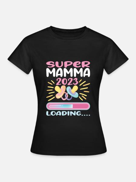 Super Mamma Loading... - Frauen T-Shirt - Schwarz