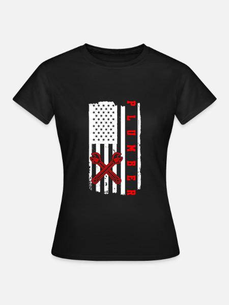 Plumber Flag USA Plumber - Frauen T-Shirt - Schwarz