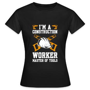 Je suis un travailleur de la construction maître des outils - T-shirt Femme - noir - Devant - AI Model Female 172 dark (172cm)