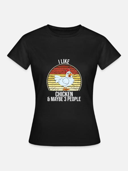 Lustiger Hühner Spruch Huhn - Frauen T-Shirt - Schwarz