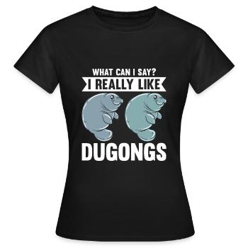 Lamantins dugongs Lamantin - T-shirt Femme - noir - Devant - AI Model Female 172 dark (172cm)