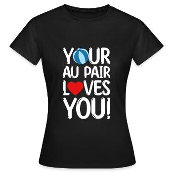 Au Pair Fille Maternelle Nounou - T-shirt Femme - noir - Devant - AI Model Female 172 dark (172cm)