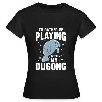 Lamantins dugongs Lamantin - T-shirt Femme - noir - Devant - AI Model Female 172 dark (172cm)