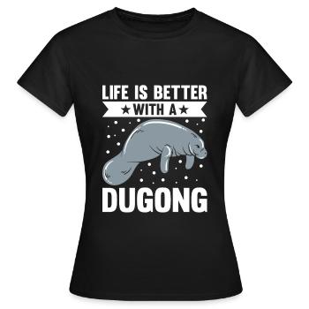 Lamantins dugongs Lamantin - T-shirt Femme - noir - Devant - AI Model Female 172 dark (172cm)
