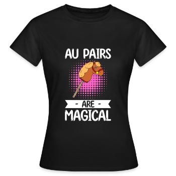 Au Pair Fille Maternelle Nounou - T-shirt Femme - noir - Devant - AI Model Female 172 dark (172cm)