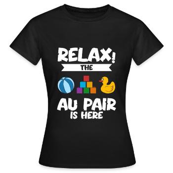 Au Pair Fille Maternelle Nounou - T-shirt Femme - noir - Devant - AI Model Female 172 dark (172cm)