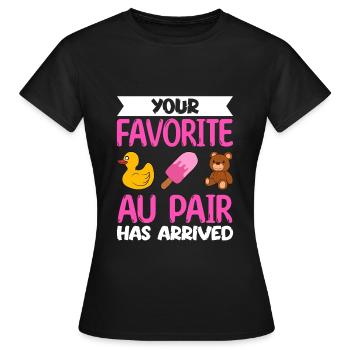 Au Pair Fille Maternelle Nounou - T-shirt Femme - noir - Devant - AI Model Female 172 dark (172cm)