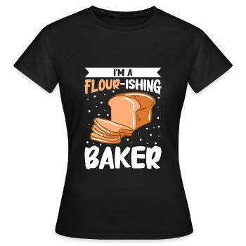 Cuisson du pain Boulangerie Boulangerie Fabrication du pain - T-shirt Femme - noir - Devant - AI Model Female 172 dark (172cm)