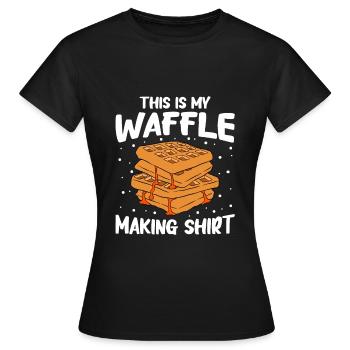Waffle making waffle maker - Women's T-Shirt - black - Front - AI Model Female 172 dark (172cm)
