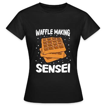 Waffle making waffle maker - Women's T-Shirt - black - Front - AI Model Female 172 dark (172cm)