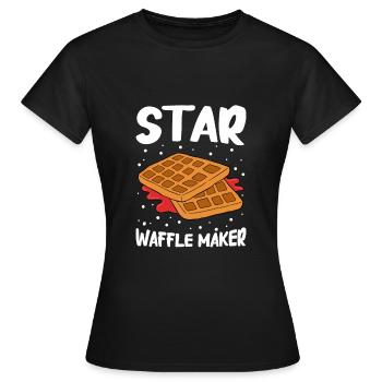 Waffle making waffle maker - Women's T-Shirt - black - Front - AI Model Female 172 dark (172cm)