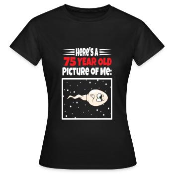 Spermie Hier Ist Ein Altes Bild Von Mir - Frauen T-Shirt - Schwarz - Vorne - AI Model Female 172 dark (172cm)