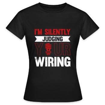 Électricien Dire Compagnon Électricien - T-shirt Femme - noir - Devant - AI Model Female 172 dark (172cm)