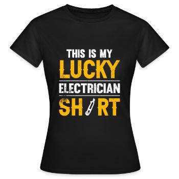 Électricien Dire Compagnon Électricien - T-shirt Femme - noir - Devant - AI Model Female 172 dark (172cm)