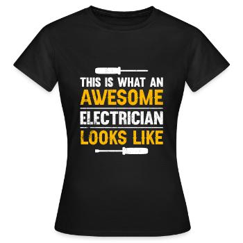 Électricien Dire Compagnon Électricien - T-shirt Femme - noir - Devant - AI Model Female 172 dark (172cm)