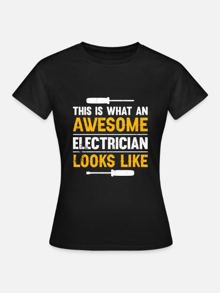 Elektriker Spruch Elektrikergeselle - Dame-T-shirt - sort