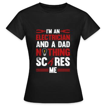 Électricien Dire Compagnon Électricien - T-shirt Femme - noir - Devant - AI Model Female 172 dark (172cm)