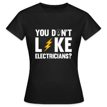 Électricien Dire Compagnon Électricien - T-shirt Femme - noir - Devant - AI Model Female 172 dark (172cm)