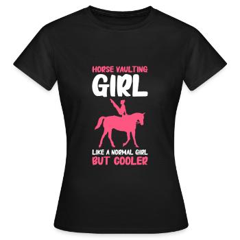 Voltige, Equitation, Dressage - T-shirt Femme - noir - Devant - AI Model Female 172 dark (172cm)
