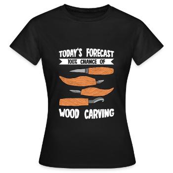 Wood Shining Wood Carving - Women's T-Shirt - black - Front - AI Model Female 172 dark (172cm)