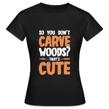 Wood Shining Wood Carving - Women's T-Shirt - black - Front - AI Model Female 172 dark (172cm)
