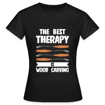 Wood Shining Wood Carving - Women's T-Shirt - black - Front - AI Model Female 172 dark (172cm)