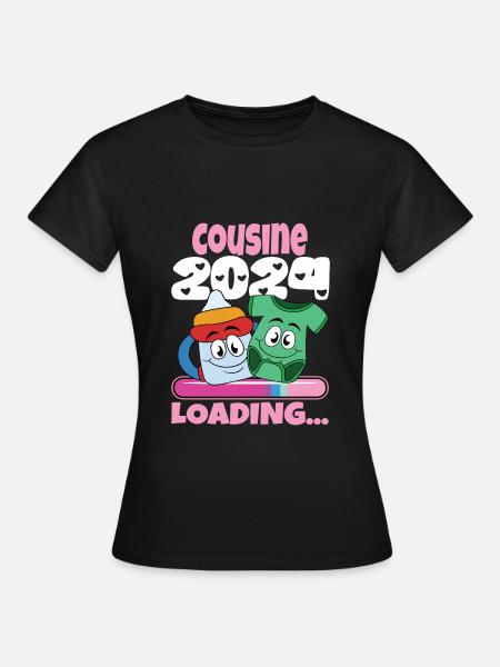 Cousine werden Cousine 2024 - Frauen T-Shirt - Schwarz