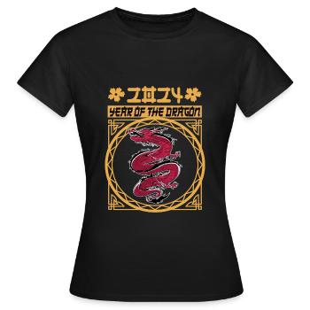 Chinese New Year Year Of The Dragon 2024 - Women's T-Shirt - black - Front - AI Model Female 172 dark (172cm)